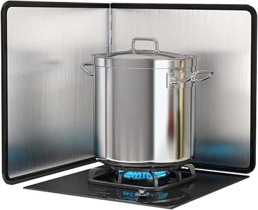 Kookplaat Spatscherm Vetvanger Keuken Koken Zonder Vlekken Opvouwbaar Roestvrij Staal Maten Zilverkleurig