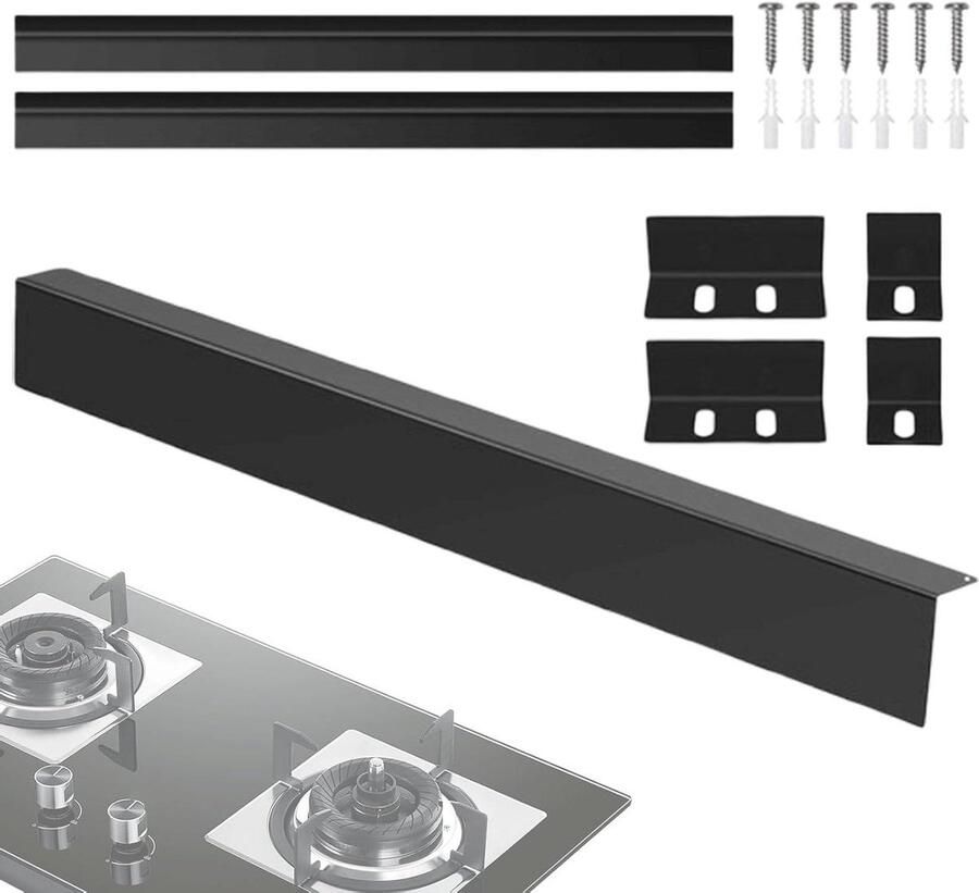 Kookplaat Spleet Afdekkingen Fornuis Strip Beschermer Keuken Schoonhouden Voorkomt Vuilophoping 77 cm Zilver