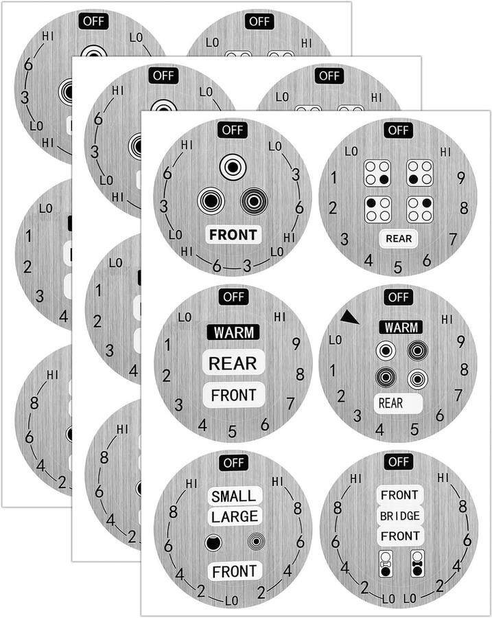 Kookplaat Stickers Knoppen Decoratie Oven Knoppen Praktische Vervanging 8.2 cm Diameter Zilver Zwart Wit