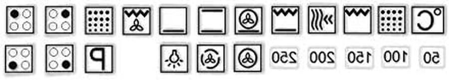 Kookplaat Stickers Reparatiesets Kookplaat Repareren Zwarte Symbolen Transparant 10 x 10 mm Zwart