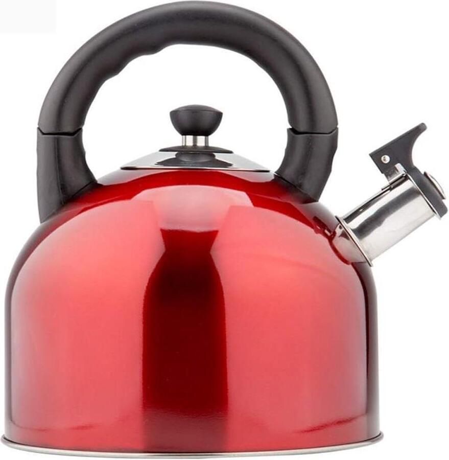 Kookplaat Waterkoker Fluitketel Water Koken Dik Roestvrij Staal 4.4L Rood