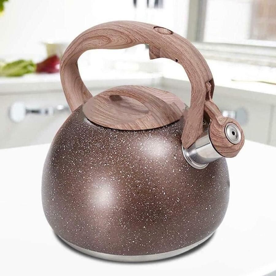 Kookplaat Waterkoker Theepot Ketel Water Koken Verdikt Roestvrij Staal 3L Bruin