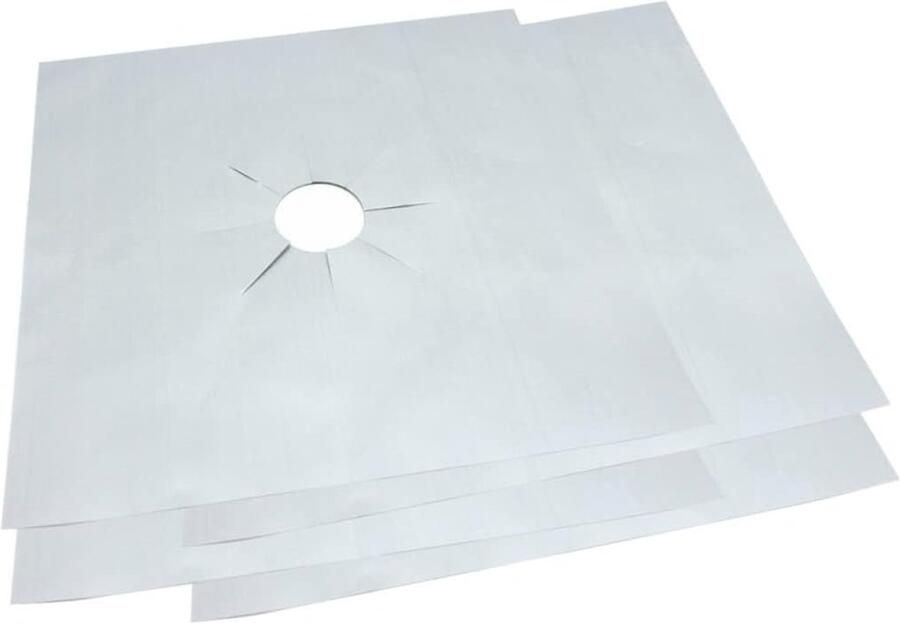Kookplaatafdekking Gasfornuis Beschermers Gemakkelijk Schoonmaken Herbruikbaar Non-stick 27 x 27 cm Zilver