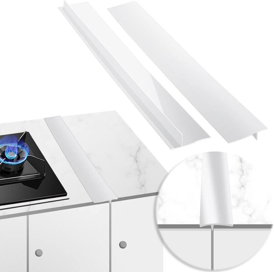 Kookplaatafdekking Spleet Werkbladbeschermer Oven Keuken Schoonhouden Voedselveilig Siliconen 76 cm Wit