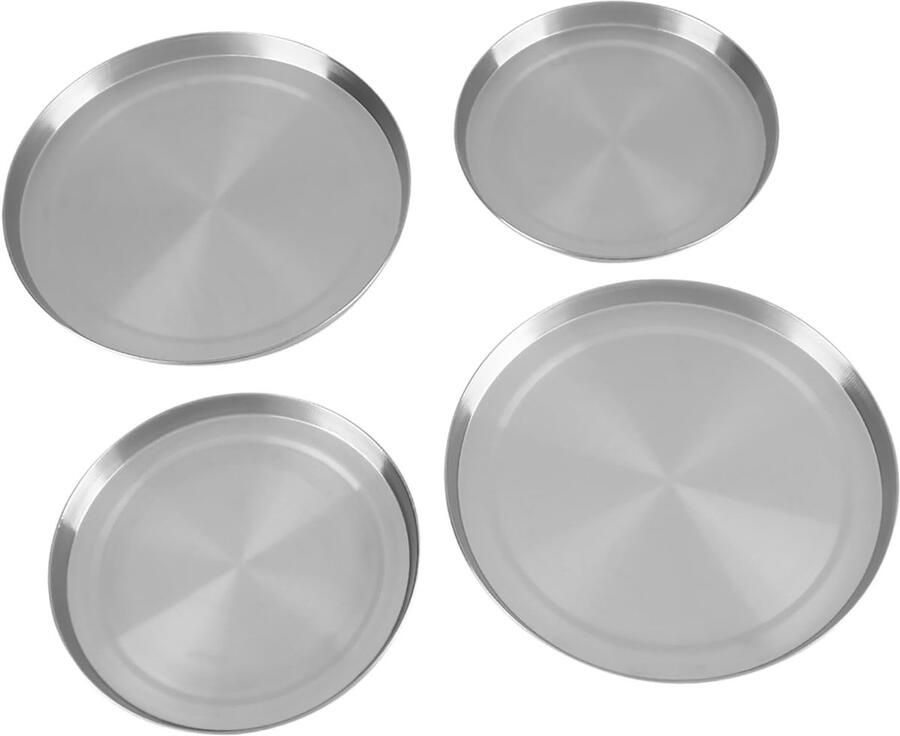 Kookplaatafdekkingen RVS Fornuis Covers Keuken Organiseren Spiegelglans Afwerking Set van 4 Zilver