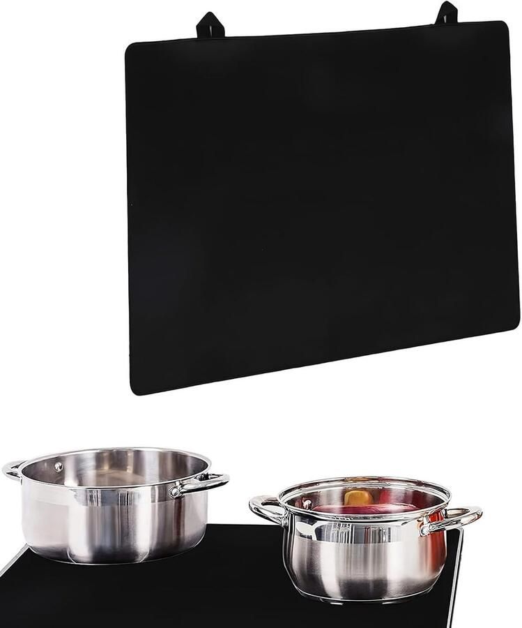 Kookplaatbeschermer Inductie mat Kookplaat beschermen Waterproof onderlaag 61 x 53 cm Zwart