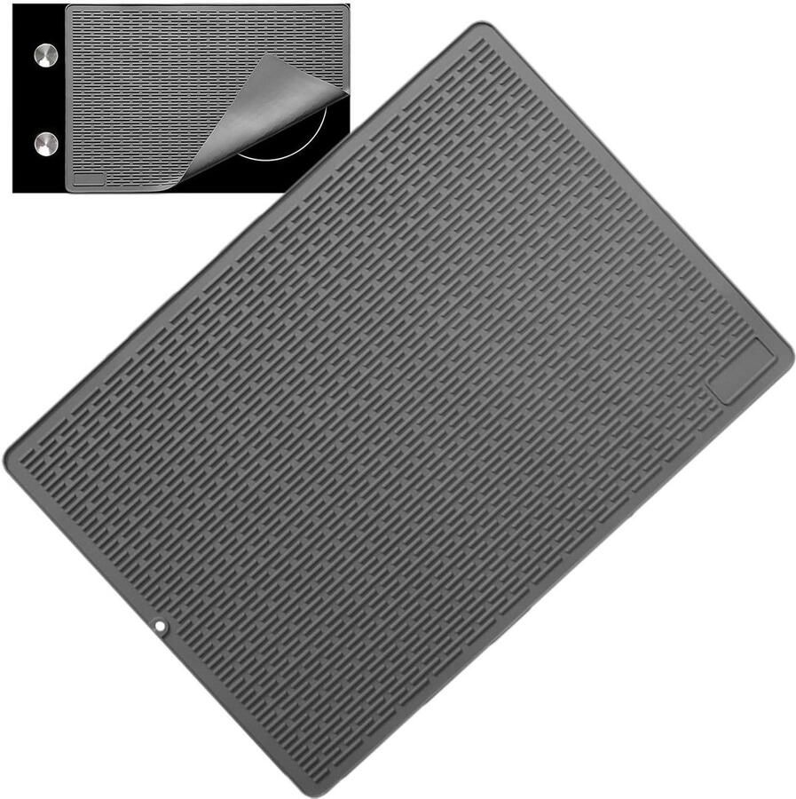 Kookplaatbeschermer Mat fornuis Keuken beschermen Hittebestendig siliconen 70 x 50 cm Grijs