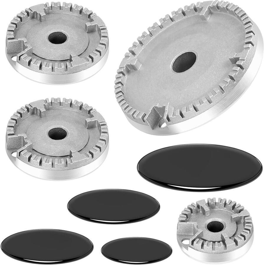 Kookplaathoes Set Branderkap Gasfornuis Gelijkmatige Vlam Universele Compatibiliteit 22 x 19 x 3 cm Zilver