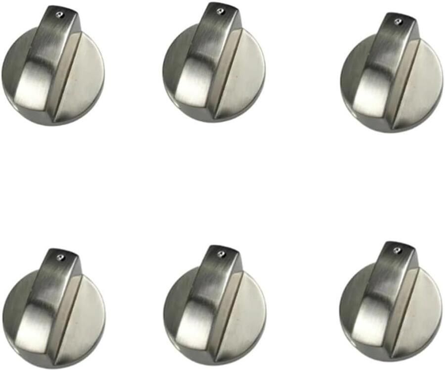 Kookplaatknoppen Fornuis knoppen Oven reparatie Universele pasvorm 6 stuks Zilver