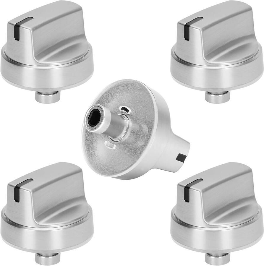 Kookplaatknoppen Fornuisknoppen Vervanging Koken Temperatuur Regelen Anti Corrosie 5 stuks Zilver - Foto 1