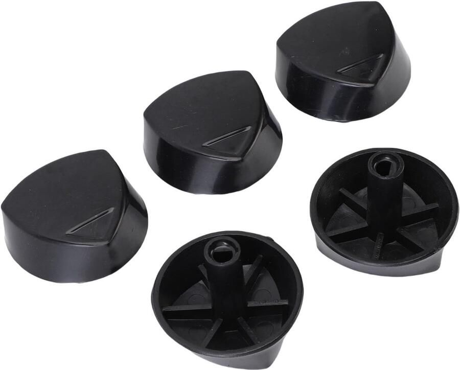 Kookplaatknoppen Ovenknoppen Set Gasfornuis Bediening Hittebestendig ABS 5 Stuks Zwart