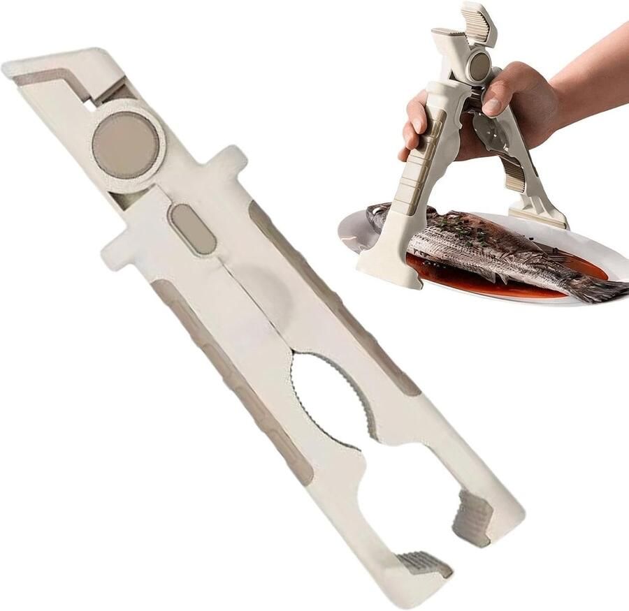 Kookplaattang Hete pan clip Veilig koken 4-in-1 functionaliteit 22 x 16 cm Crèmekleurig
