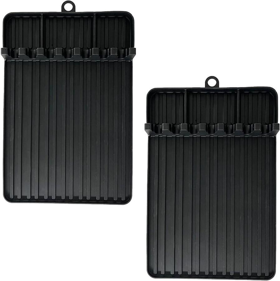 Kookplaten Matten Grillmatten Set Schoon Koken Vet Barrière 2 Stuks Zwart