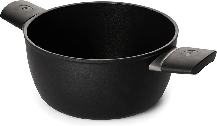Kookpot Aluminium Soeppan Stoofpan Eten Bereiden 100% Gerecycled Aluminium Ø 24 cm Zwart