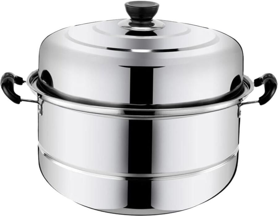 Kookpot met deksel Soeppan voorraadpot Soepen en stoofschotels Dubbellaags stoominzetstuk 50 Grams