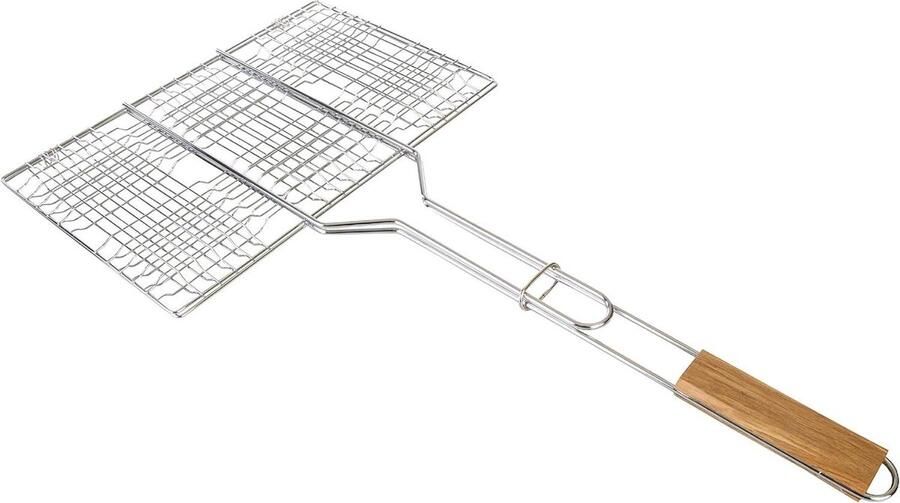 Kookrek Deluxe Grillrek Bakrek Buiten koken Scharnierend ontwerp 24.75 x 13.75 In Zilver