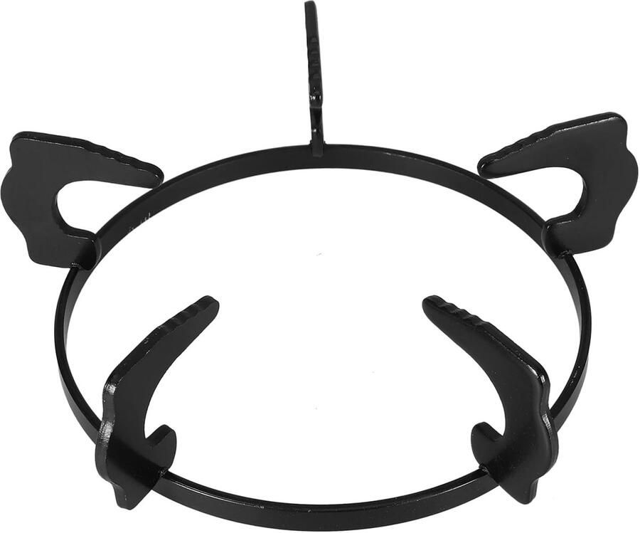 Kookrek Gasfornuis Panhouder Steunring Stabiel Koken Antislip Gietijzer 21.8 cm Zwart