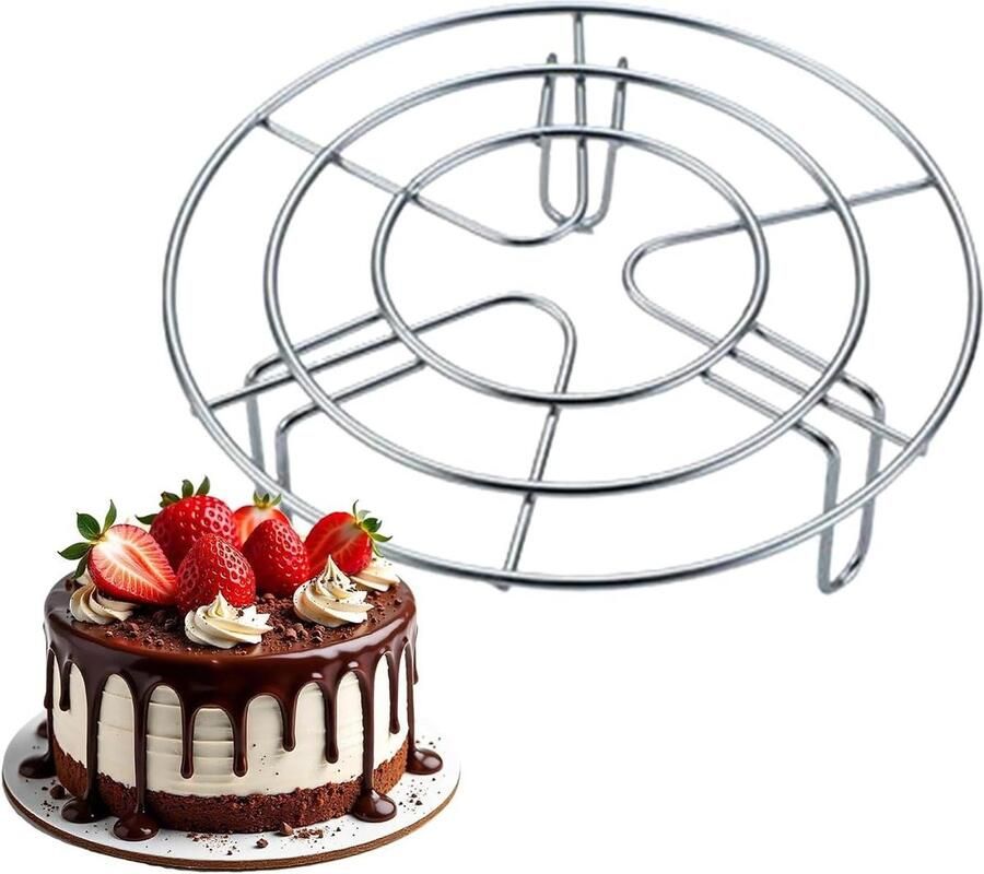 Stoomrek Keuken Kookstandaard Bakrek Gerechten Bereiden Food-Grade Roestvrij Staal 16 x 16 x 6 cm Zilver