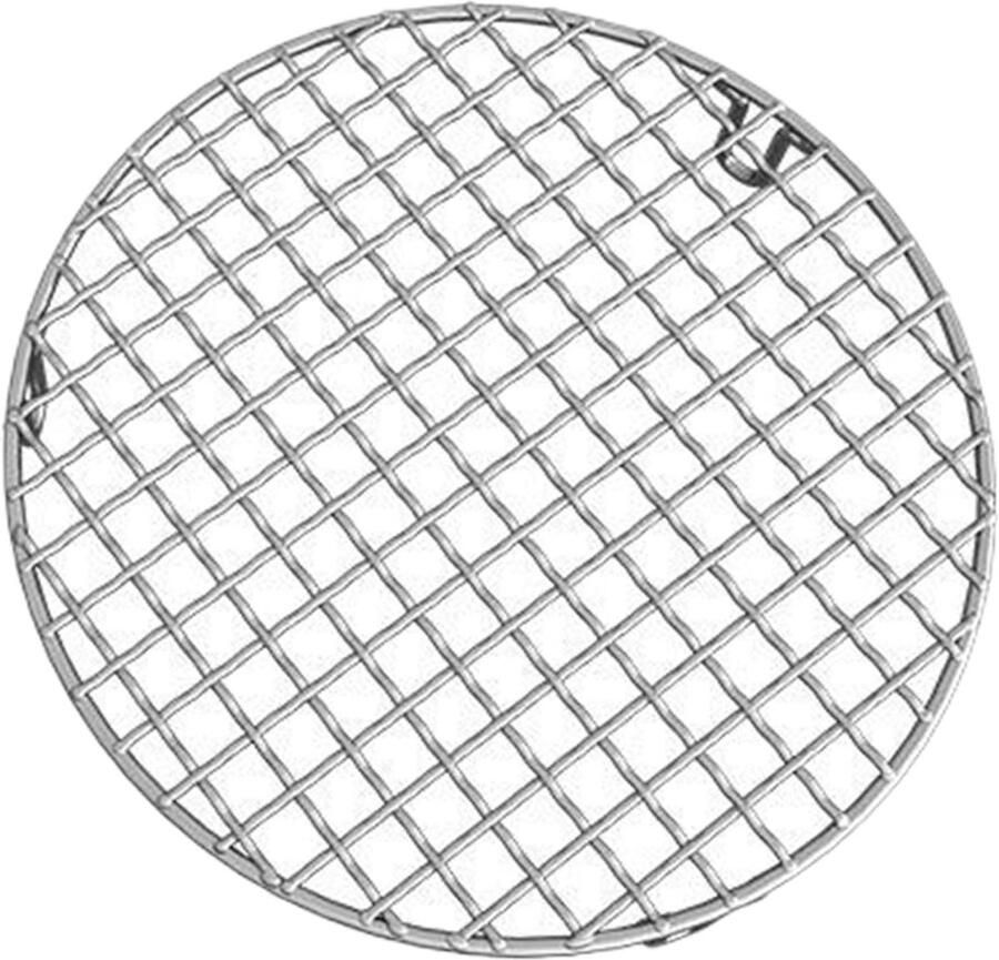 Kookrek Rond Grill RVS Bakken Grillen Stomen Verhoogde Poten 15 cm Diameter Zilver