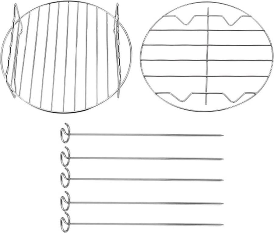 Kookrek Roestvrijstaal Grillrek Bakrek Veelzijdig Koken Oven Vaatwasserbestendig 20 cm Diameter Zilverkleurig