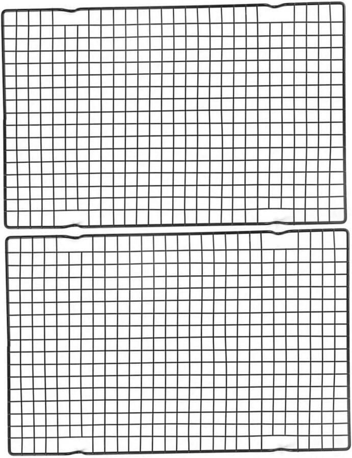 Kookrek Set Bakrooster Ovenrek Bakken en Grillen Antiaanbaklaag 40 x 25 cm Grijs