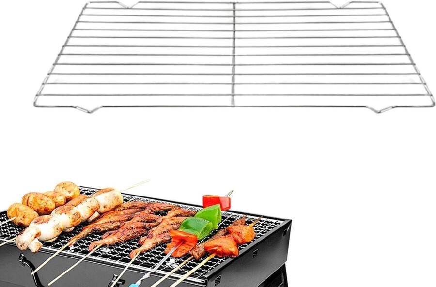 Kookrooster Bakrooster Grillrooster Koken Drogen Grillen Vaatwasmachinebestendig Roestvrij Staal 18 x 27 x 1 cm