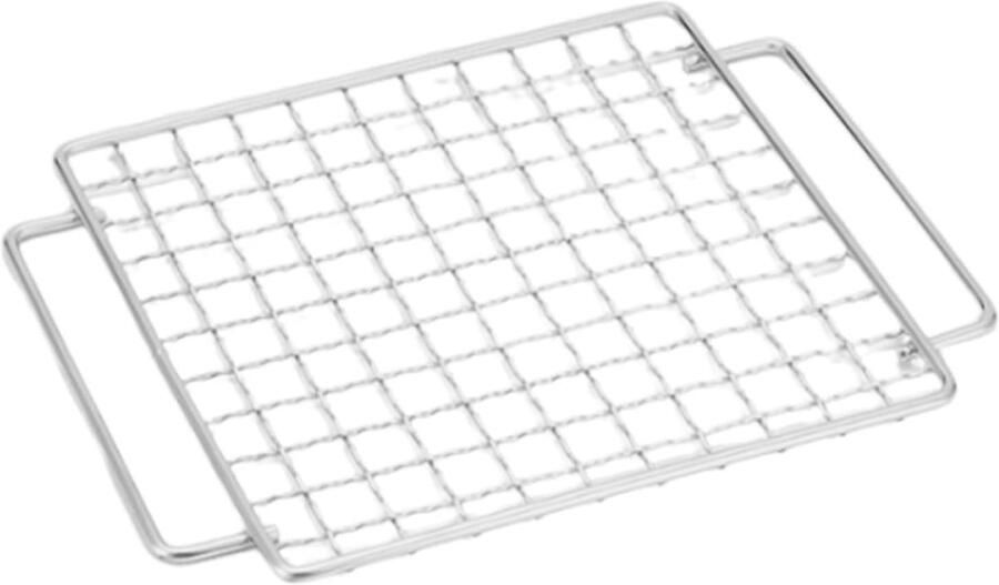 Kookrooster Barbecue Grillrooster RVS Buiten Koken Herbruikbaar Materiaal 24 x 20 cm Zilver