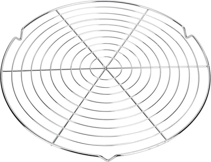 Kookrooster Rond Grill Net Buiten Koken Optimale Luchtstroom 32 cm Zilver