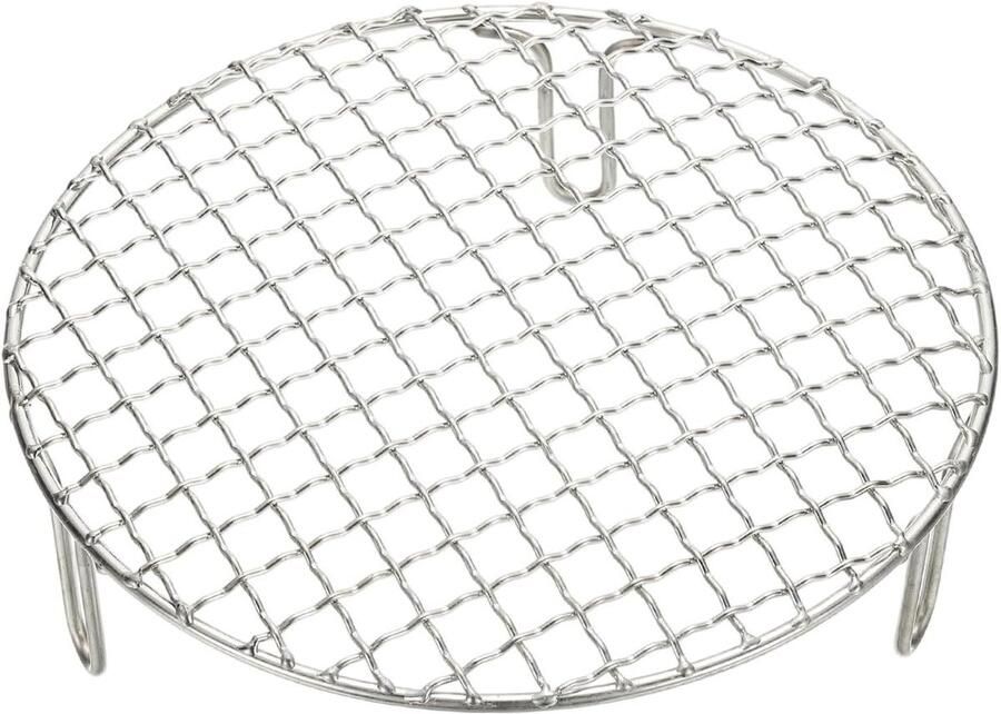 Kookrooster Rond Grillrek Stoomrek Bakken en Grillen Met Verhoogde Poten 20 cm Diameter Zilverkleurig
