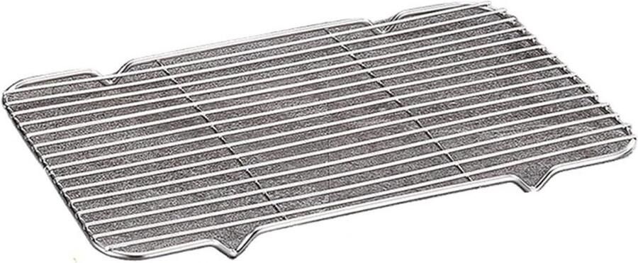 Kookrooster RVS Bakrek Oven Brood Bakken Antiaanbaklaag 31 x 20 cm Zilver