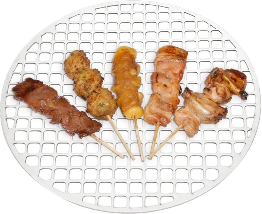 Kookrooster RVS Grill rooster Buiten koken Hittebestendig ontwerp 20 cm Zilver