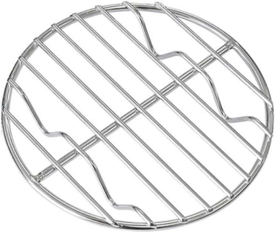Kookrooster RVS Grillrek Ronde Pan Kamperen Koken Smalle Draden 12.5 cm Zilver - Foto 1