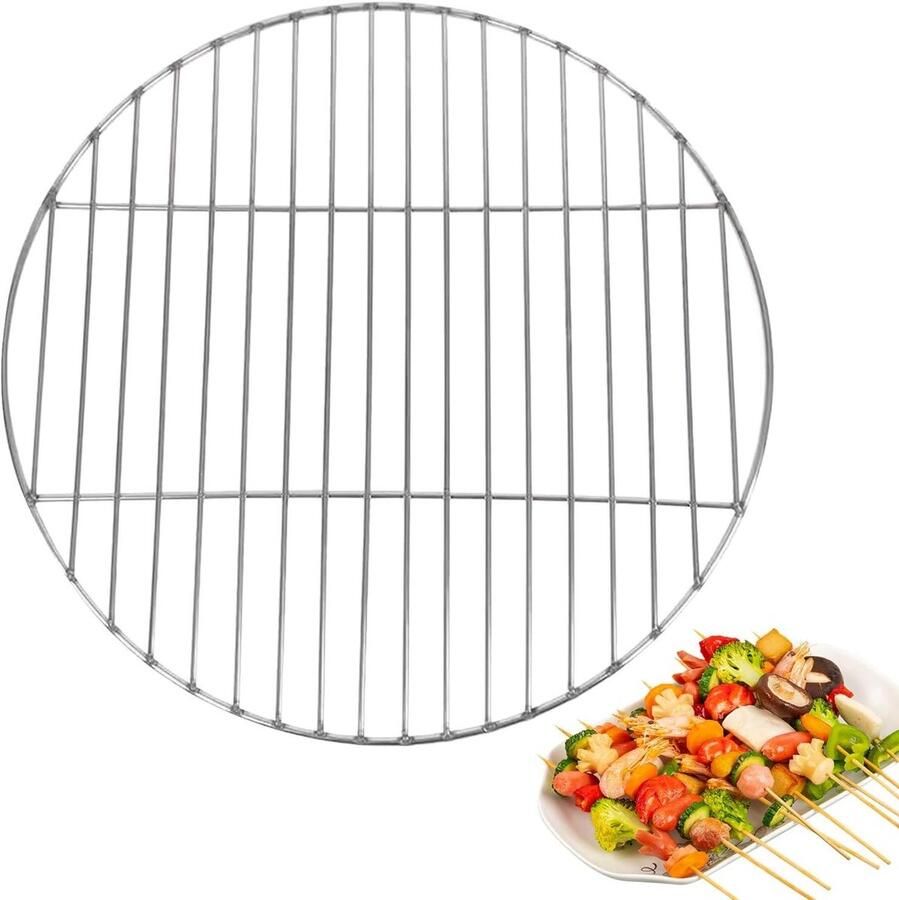 Kookrooster RVS Grillrooster Barbecue Buiten Koken Verstelbare Maat 33-38 cm Zilverkleurig