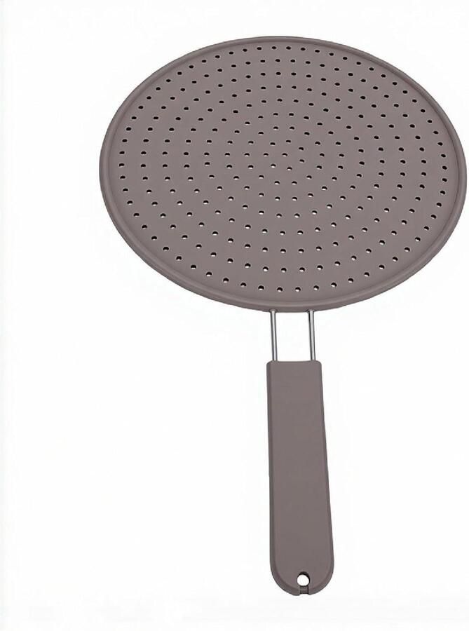 Kookspatscherm Vetvanger deksel Schoon koken Hittebestendig siliconen 2 stuks Grijs - Foto 1