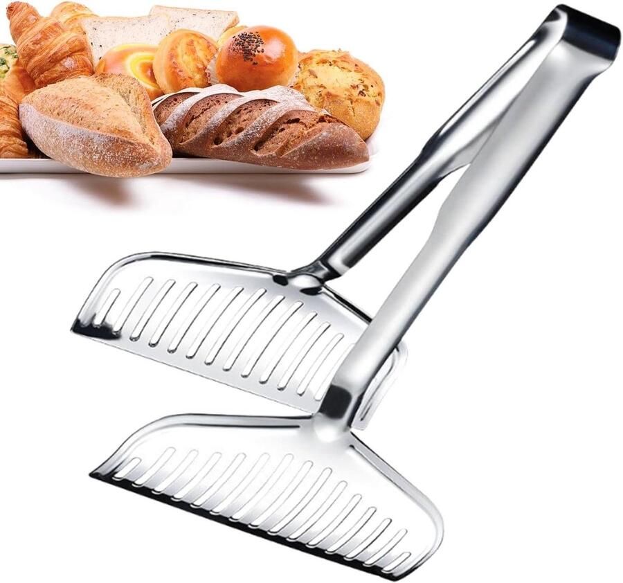 Kooktang Grilltang Keukengerei Veilig Eten Draaien Antislip Handgreep 30 cm Zilver
