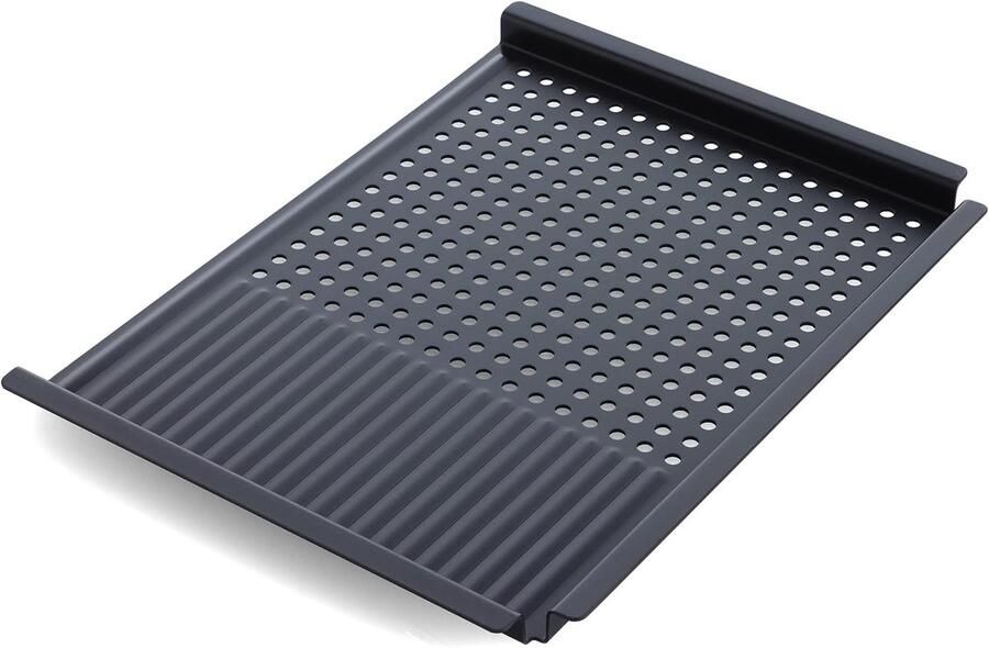 Koolstofstaal Grill BBQ Schaal Buitenkoken Voorgekruid 44 x 32 cm Zwart