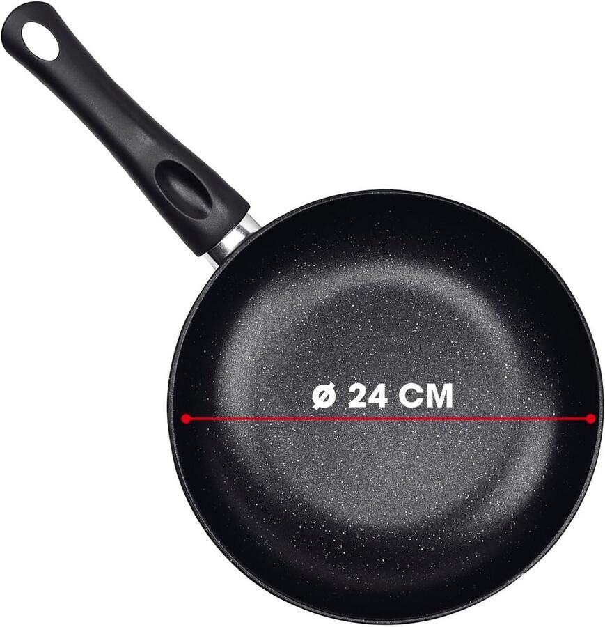 Koolstofstalen Koekenpan 24 cm voor Inductie en Alle Warmtebronnen