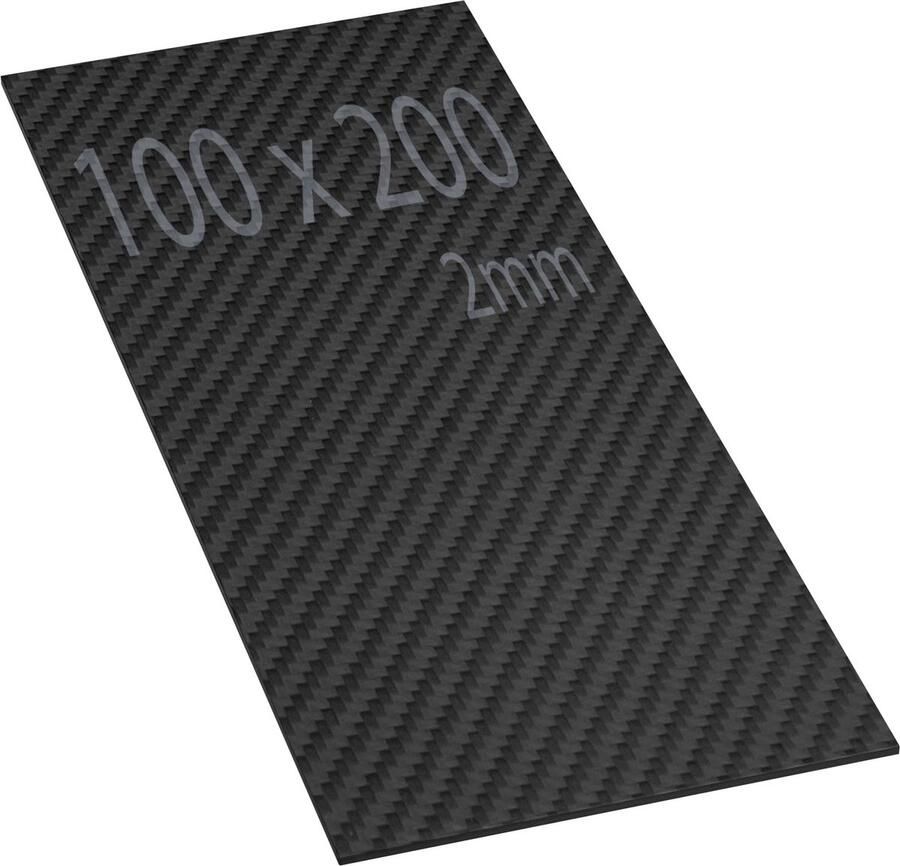 Koolstofvezelplaat 100 x 200 mm 2 mm dik Maximale Sterkte voor CNC-snijden - Foto 1