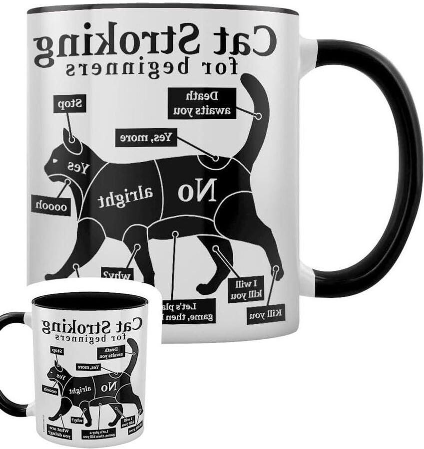 Kop met print Koffiekop Mok Dagelijks Gebruik Levendig design 312 ml Zwart