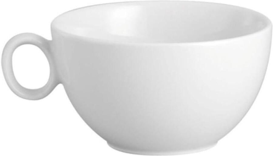 Kop met schotel Porselein servies Warme dranken Vaatwasserbestendig 14 cm breed Wit
