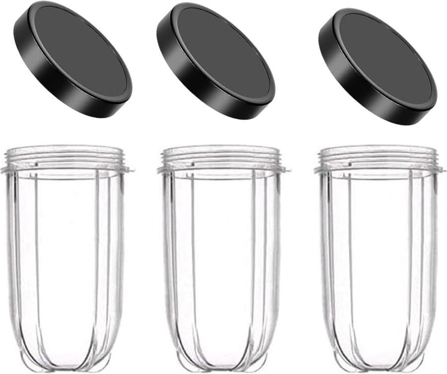 Kop voor Magic Bullet 250w 3 stuks 16OZ Vervangende Onderdeel Kop Mok met Deksel Compatibel met Magic Bullet 250W Blender Juicer - Foto 1