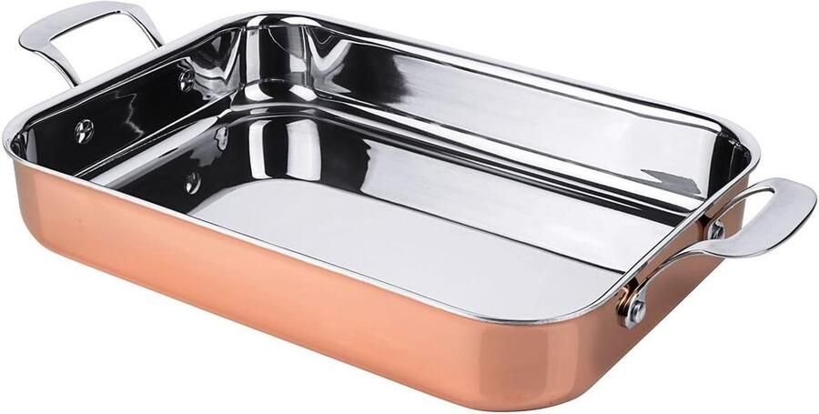 Koperen Braadpan Stoofpan Koekenpan Gelijkmatig Garen Uitstekende Warmtegeleiding 52 Liter Koper