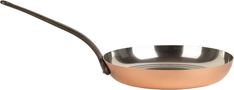 Koperen Braadpan Traditionele Koekenpan Vlees Vis Groenten Koken Gelijkmatige Warmtegeleiding Ø 32 cm Koper