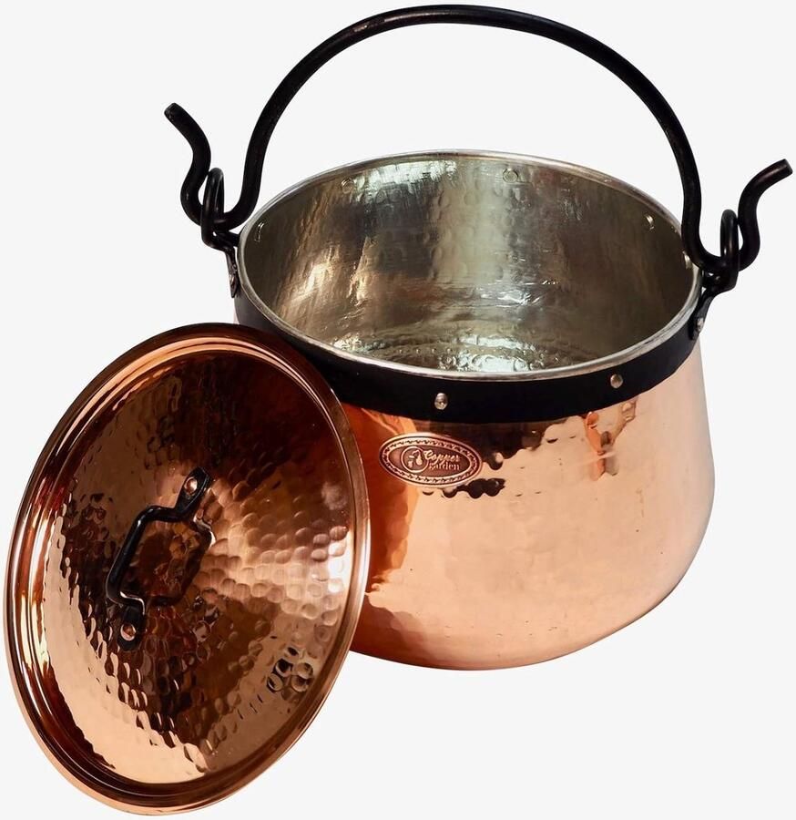 Koperen Ketel Heksenketel Waterketel Grote Hoeveelheden Water Vertind Binnenwerk 20 Liter Capaciteit Koperkleurig