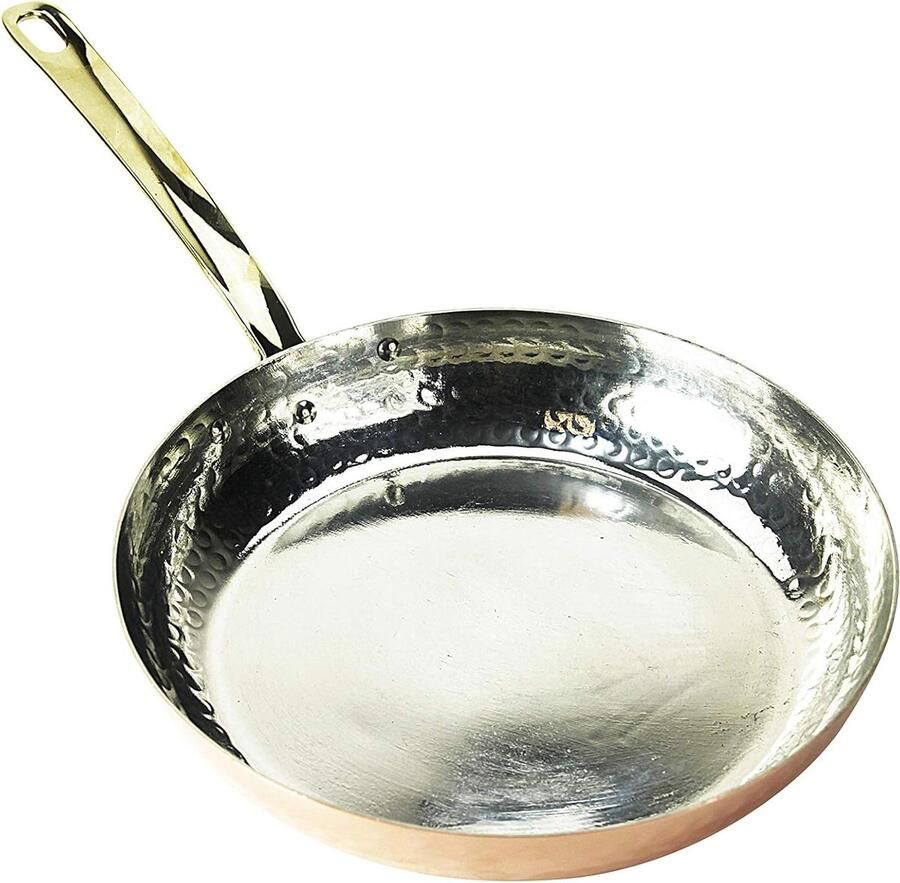 Koperen Koekenpan Grote Pan Koken en Bakken Handvervaardigd Koper 28 cm Koper