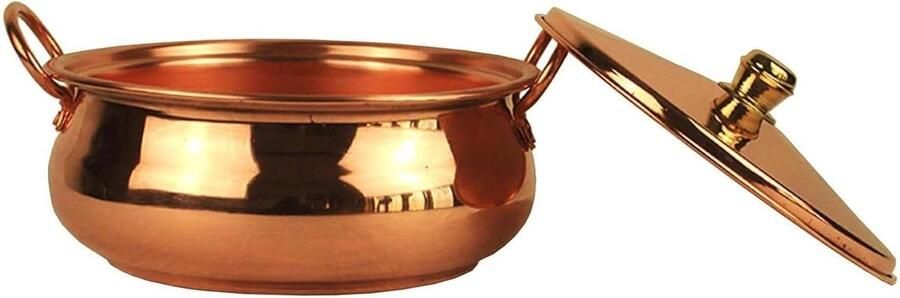 Koperen Pan Soeppan Deksel Samen Koken Gelijkmatige Warmte 20cm Diameter One Color
