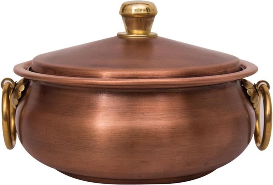 Koperen Pan Stoofpot Deksel Thuis Koken Gelijkmatige Verwarming 16-24 cm Koper