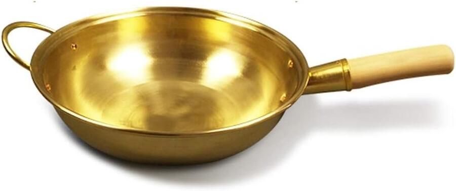 Koperen Pan Wok Koekenpan Koken en Bakken Snelle Warmtegeleiding 34 cm Koper