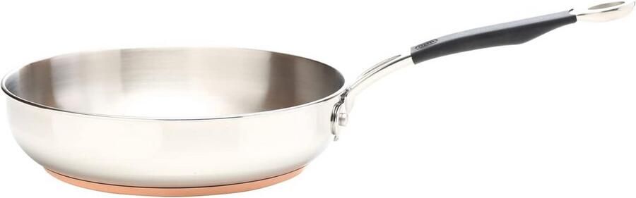Koperen Steelpan 24 cm met Roestvrij Staal Interieur