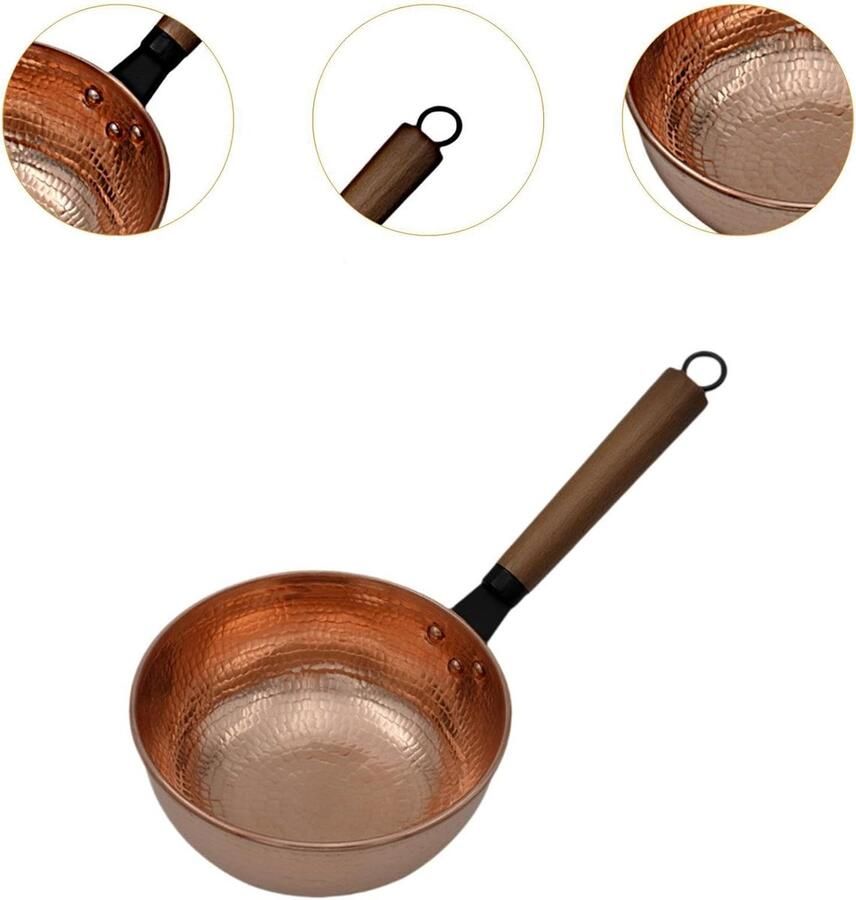 Koperen Steelpan Kookgerei Soeppan Restaurant Keuken Lang Handvat 20 cm Diameter